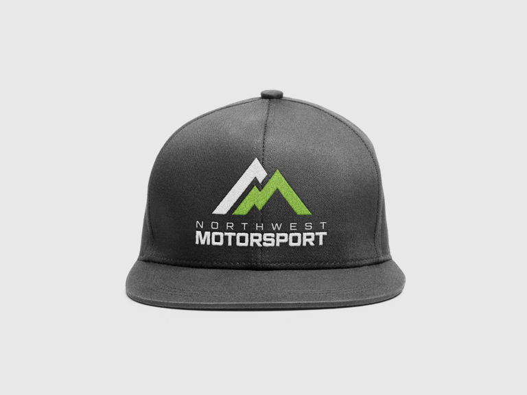 Northwest Motorsport Logo rendered on a baseball cap