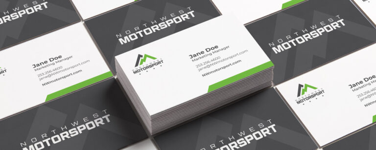Business cards laid out showing design