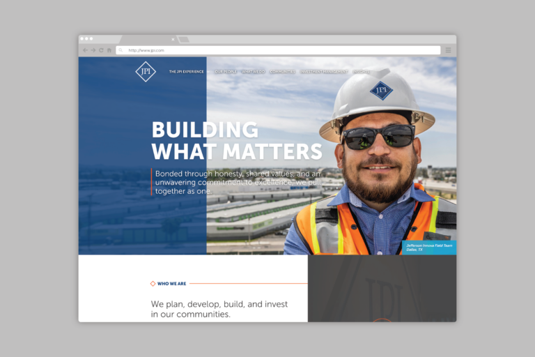 JPI Website Rendering showing off design
