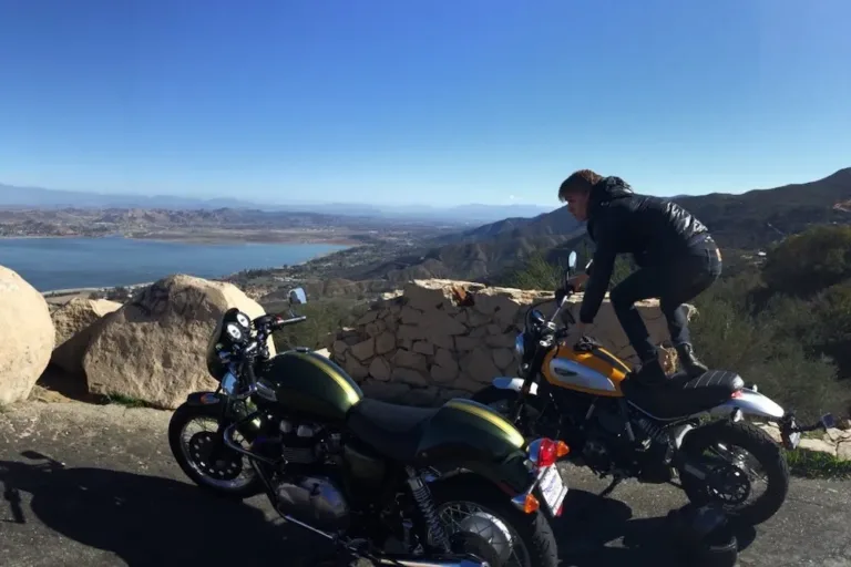 Michael Carr on a motorcycle